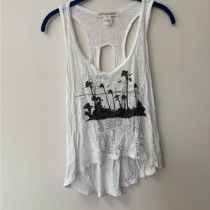 White Palm Tree Tank Top
